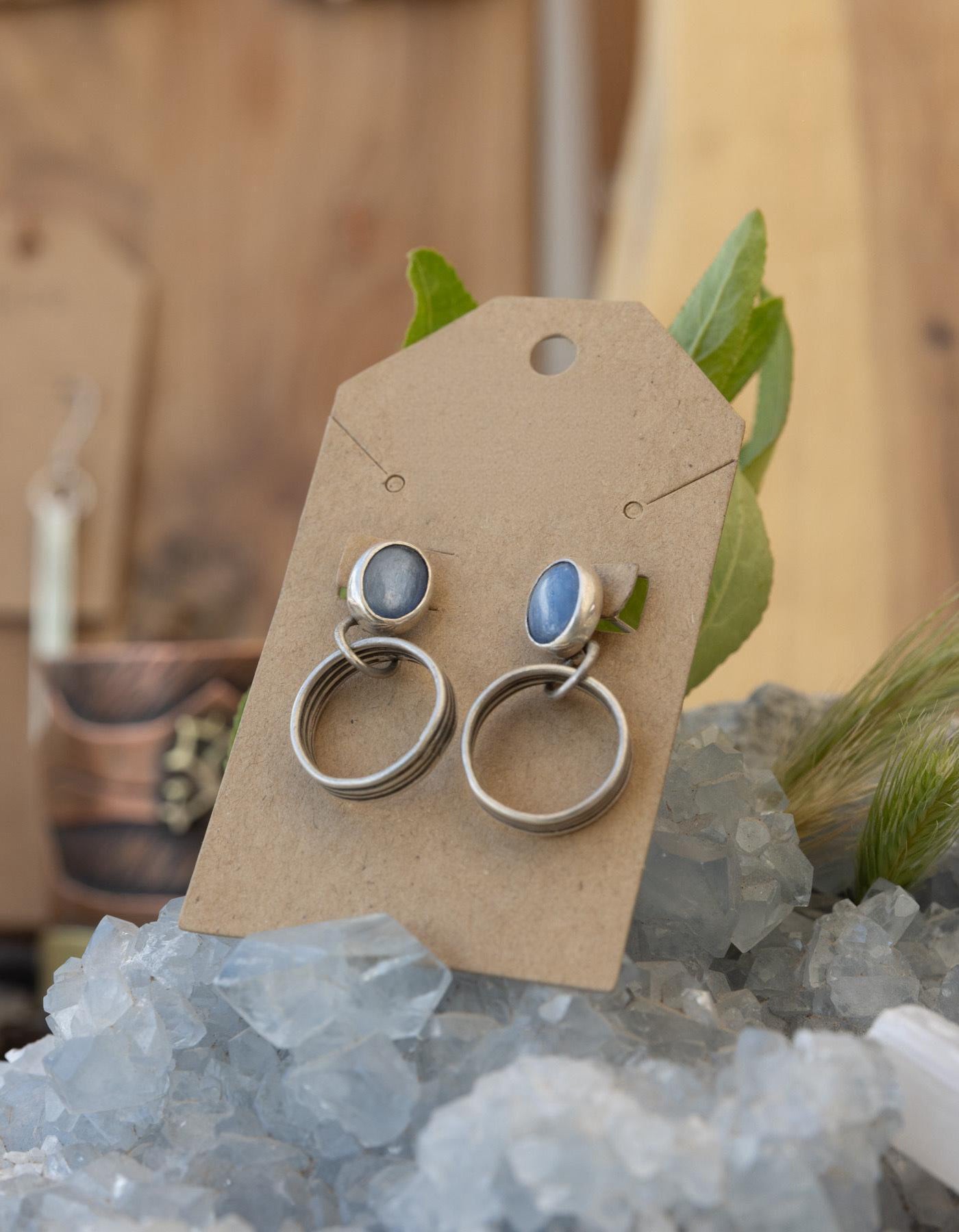 Rings of Kyanite Stud Earrings