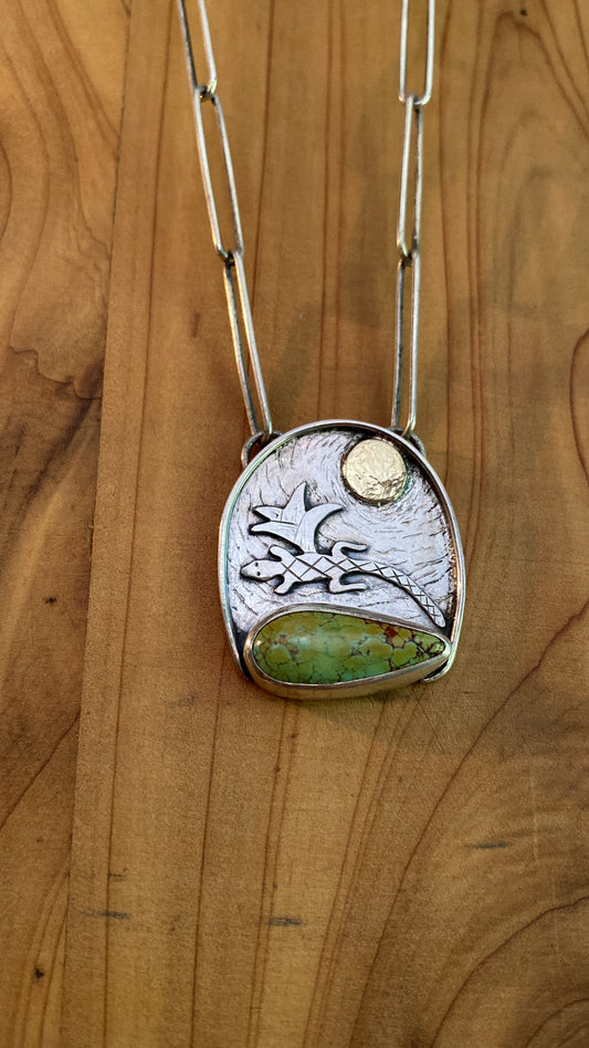 Languid Lizard with BlackJack Turquoise