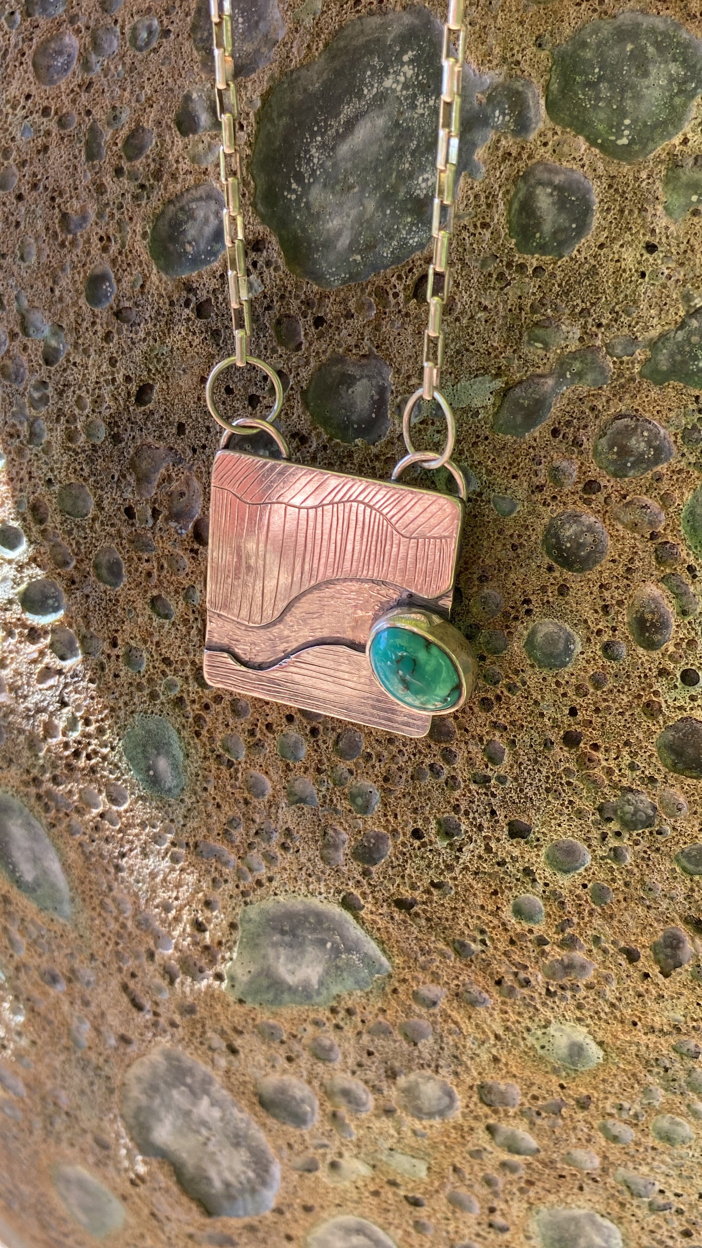 Lines of a Canyon: A Sterling Silver and Turquoise Necklace