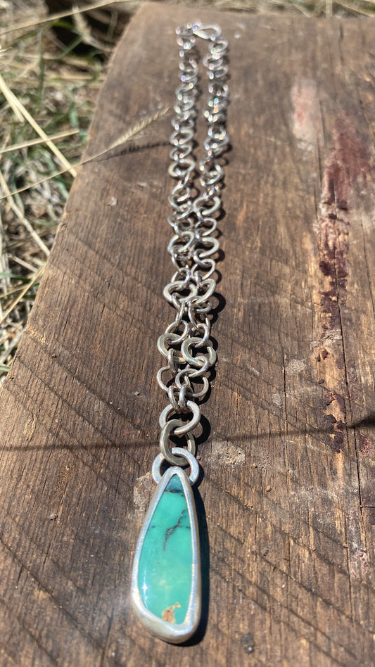 Versatile Vericite Necklace with Handmade Chain