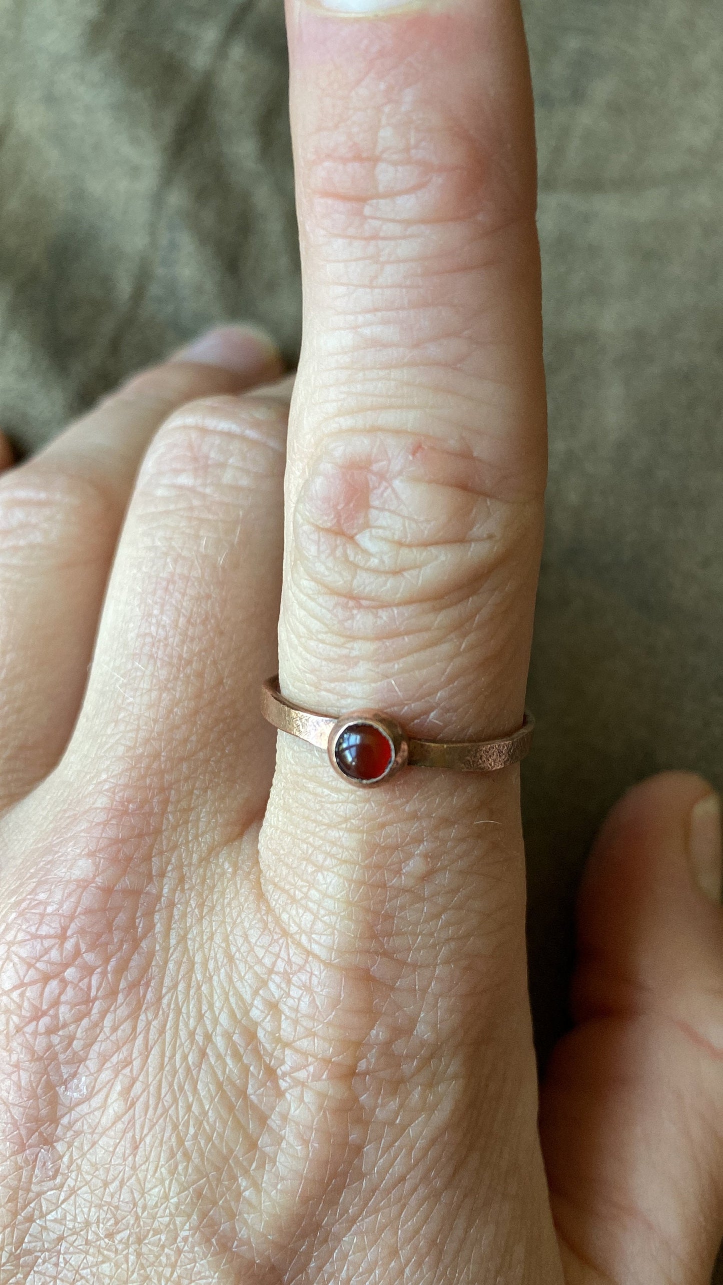 Carnelian Copper Band Ring