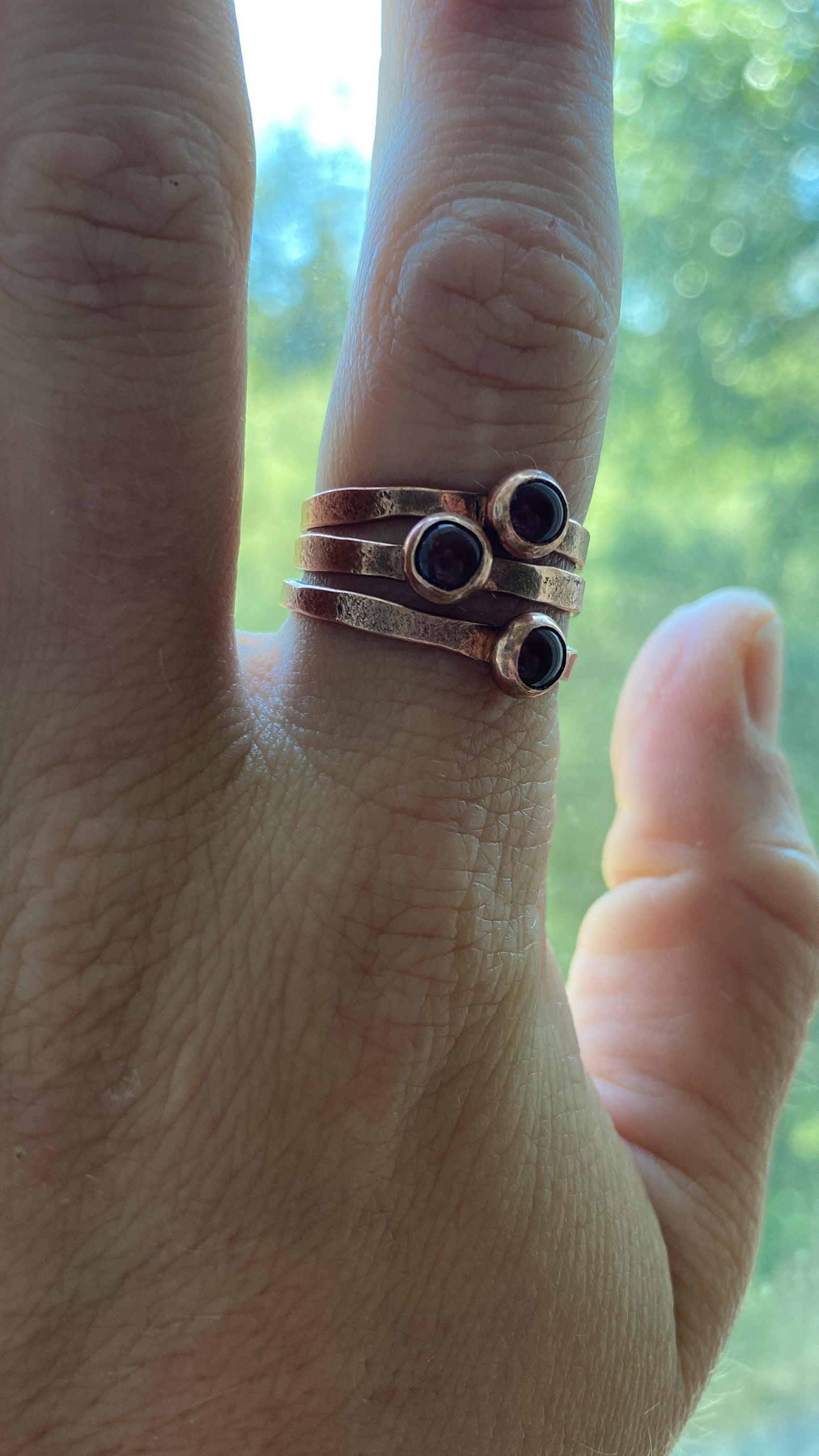 Carnelian Copper Band Ring